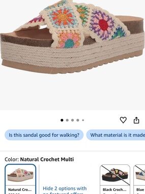 Dirty Laundry Natural Crochet Multi Platform Slide Sandal